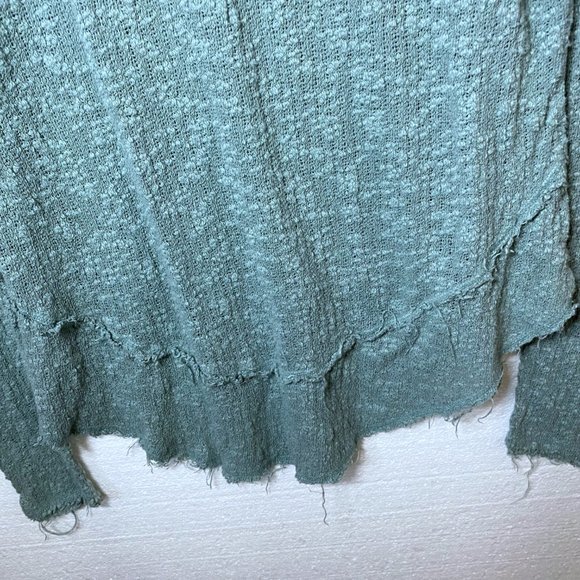 We The Free People S Blue Ocean Air Hacci Pullover Knit Top Lightweight V-Neck - Picture 9 of 10